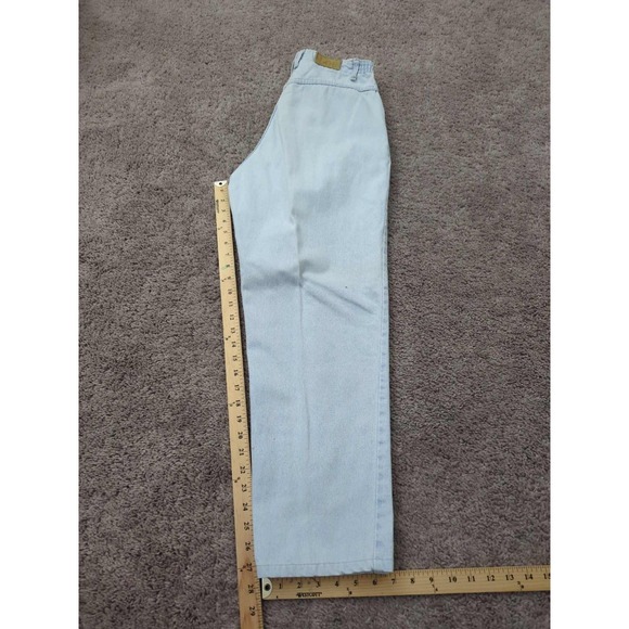 Lee Mom Jeans Womens 10 Light Blue Elastic Waist High Rise Tapered Classic - Picture 6 of 8